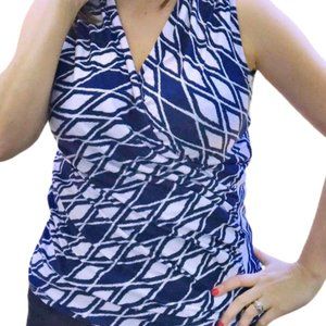 42 Hawthorn Blue Montgomery Wrap Top Large